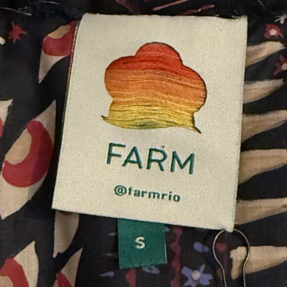 Farm Rio NEW Black Wild Bananas Metallic Reversible Puffer Sz S Jacket 50B $350 - Picture 13 of 16